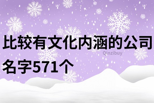 比较有文化内涵的公司名字571个