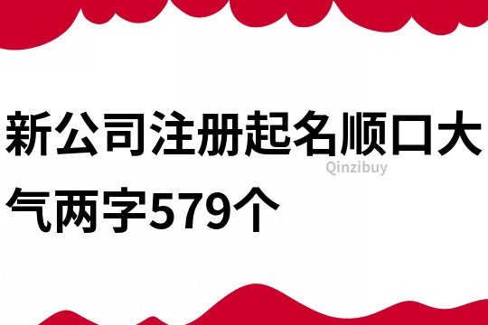 新公司注册起名顺口大气两字579个