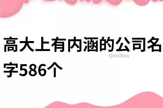 高大上有内涵的公司名字586个