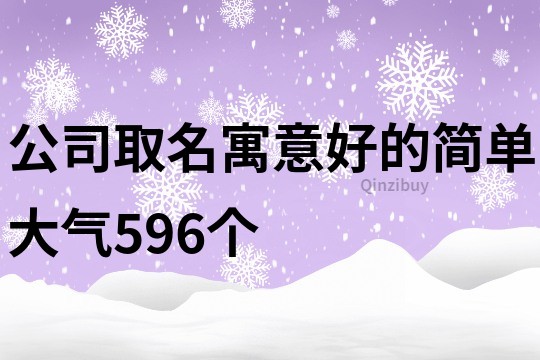 公司取名寓意好的简单大气596个