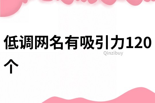 低调网名有吸引力120个