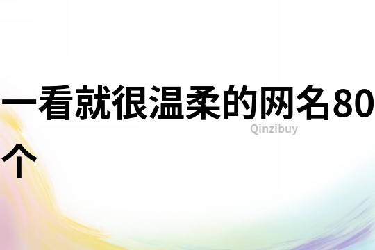 一看就很温柔的网名80个