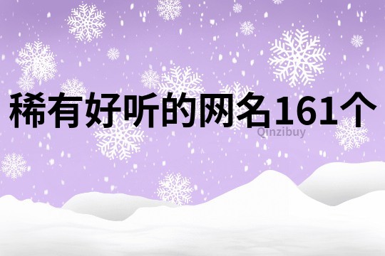 稀有好听的网名161个