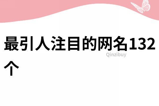 最引人注目的网名132个