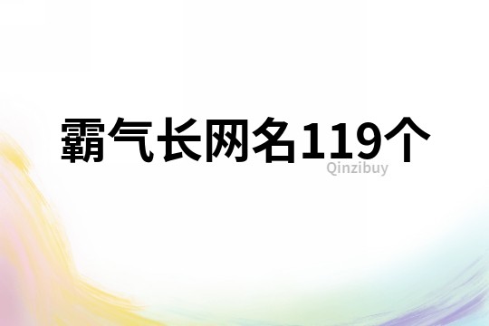 霸气长网名119个