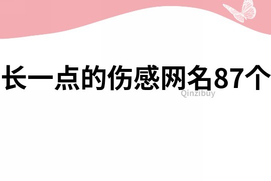 长一点的伤感网名87个