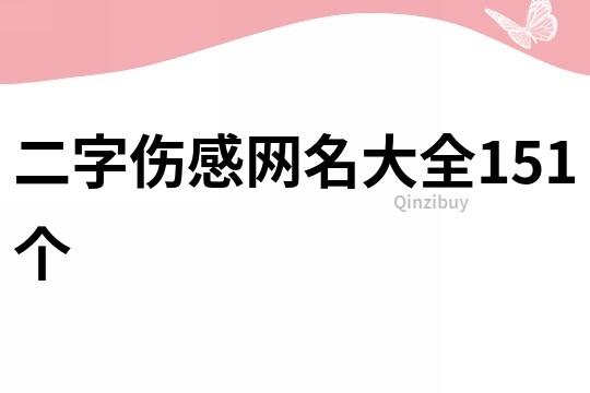 二字伤感网名大全151个