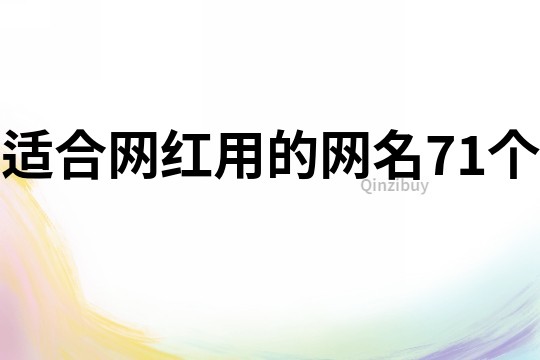 适合网红用的网名71个