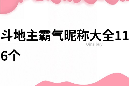 斗地主霸气昵称大全116个