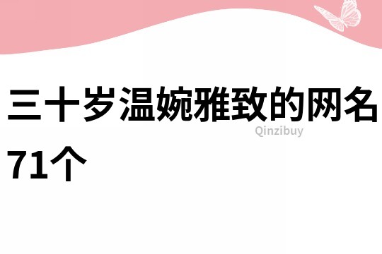 三十岁温婉雅致的网名71个