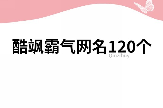 酷飒霸气网名120个