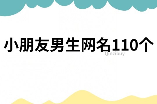 小朋友男生网名110个