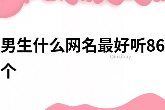 男生什么网名最好听86个