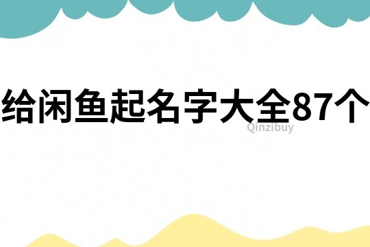 给闲鱼起名字大全87个