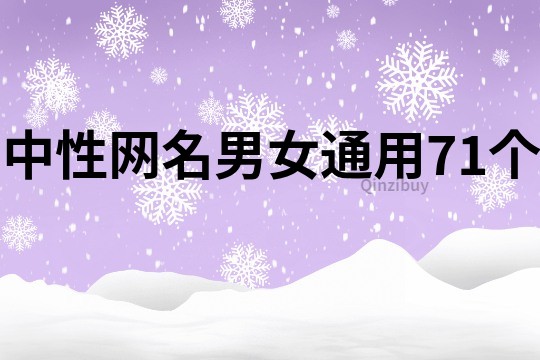 中性网名男女通用71个