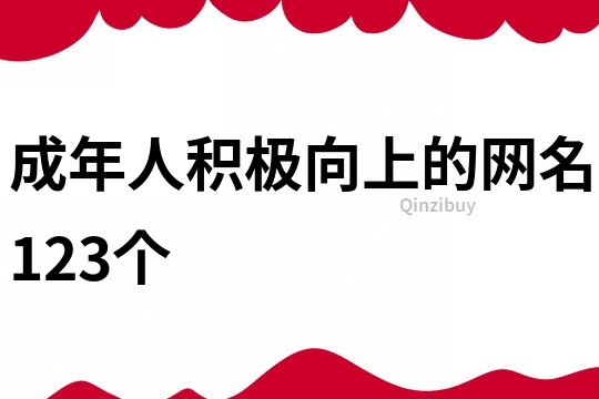 成年人积极向上的网名123个