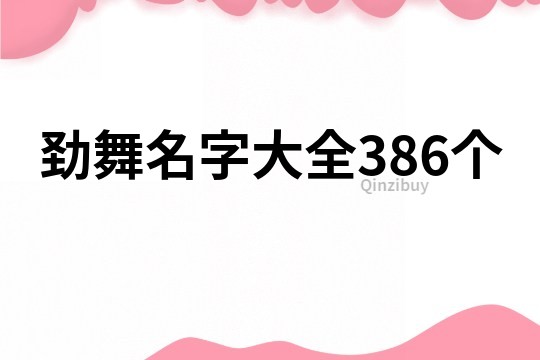 劲舞名字大全386个