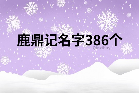 鹿鼎记名字386个