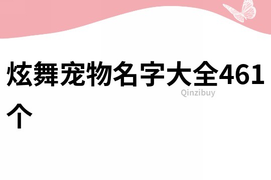 炫舞宠物名字大全461个