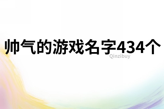 帅气的游戏名字434个