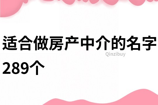 适合做房产中介的名字289个