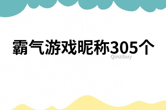 霸气游戏昵称305个