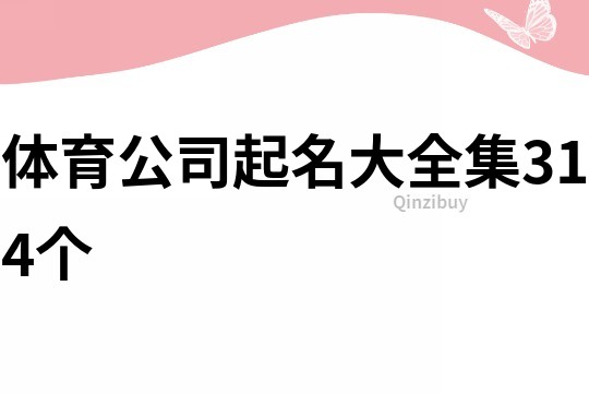 体育公司起名大全集314个