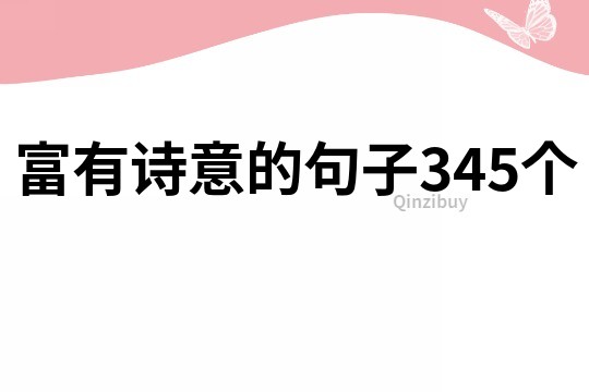 富有诗意的句子345个