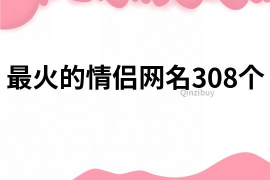 最火的情侣网名308个