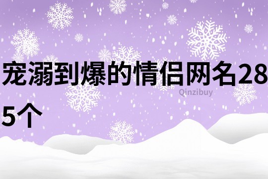 宠溺到爆的情侣网名285个