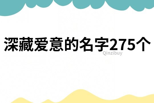 深藏爱意的名字275个