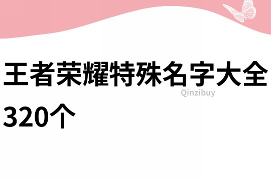 王者荣耀特殊名字大全320个