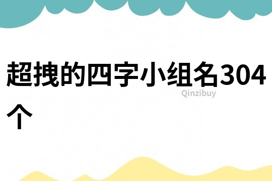 超拽的四字小组名304个