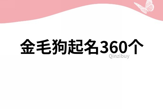 金毛狗起名360个