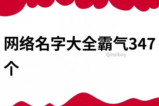 网络名字大全霸气347个