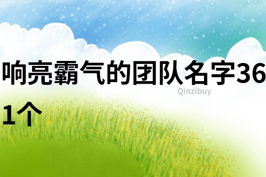 响亮霸气的团队名字361个