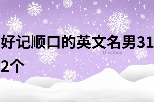 好记顺口的英文名男312个