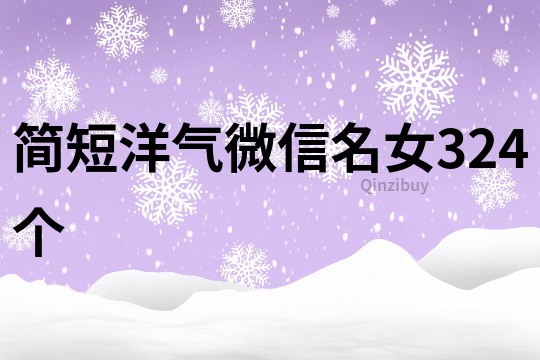 简短洋气微信名女324个