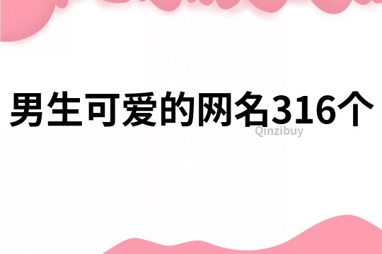 男生可爱的网名316个