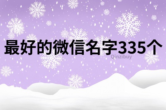 最好的微信名字335个