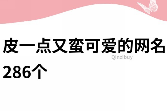 皮一点又蛮可爱的网名286个