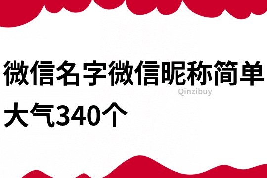 微信名字微信昵称简单大气340个