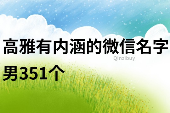 高雅有内涵的微信名字男351个