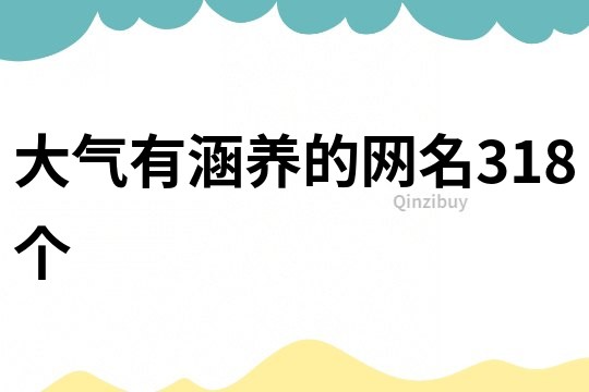 大气有涵养的网名318个