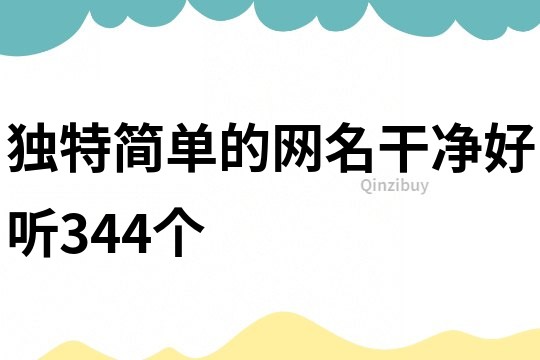 独特简单的网名干净好听344个