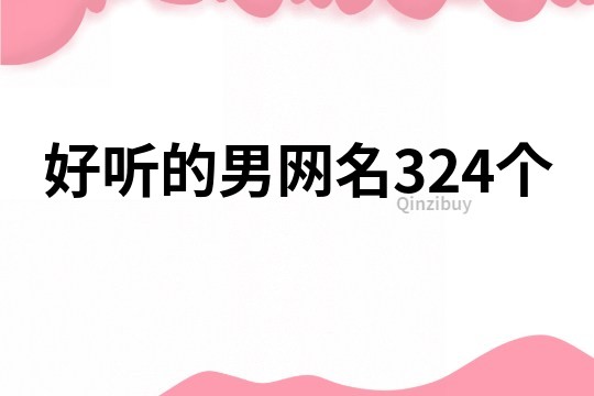 好听的男网名324个