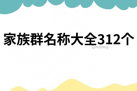 家族群名称大全312个