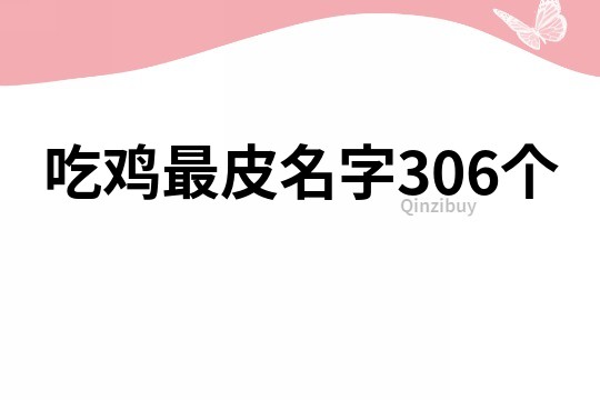 吃鸡最皮名字306个