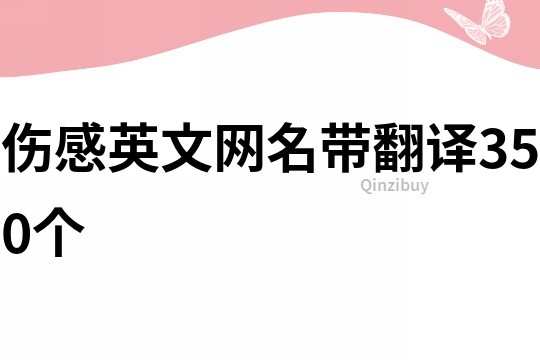 伤感英文网名带翻译350个