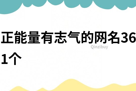 正能量有志气的网名361个